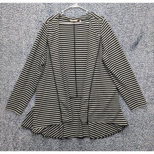 Soft Surroundings Calista Zip Up Cardigan Jacket Size 1X Zip Up Stripe Knit Gray